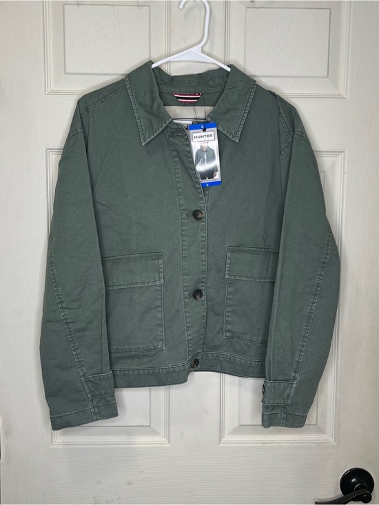 Hunter Jackets & Blazers - Hunter Women's Cropped Green Utility Long Sleeve Jacket Sz L